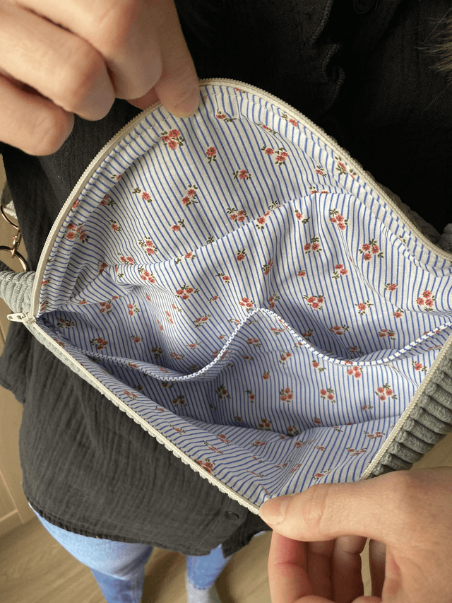 Sac banane en velours côtelé