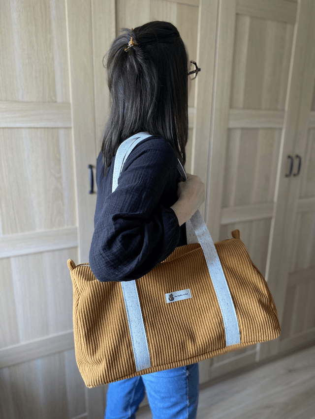 Sac polochon en velours côtelé
