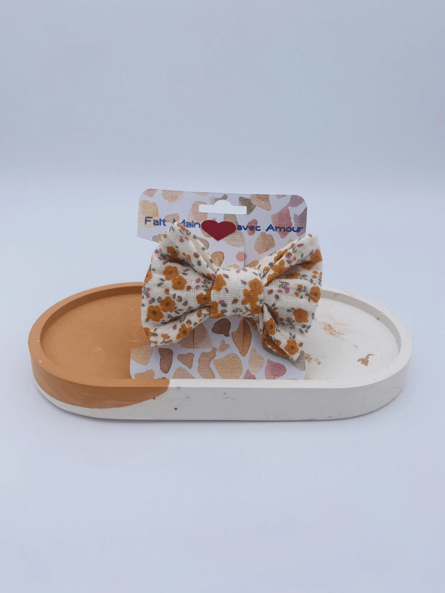 Barrette avec noeud en gaze de coton
