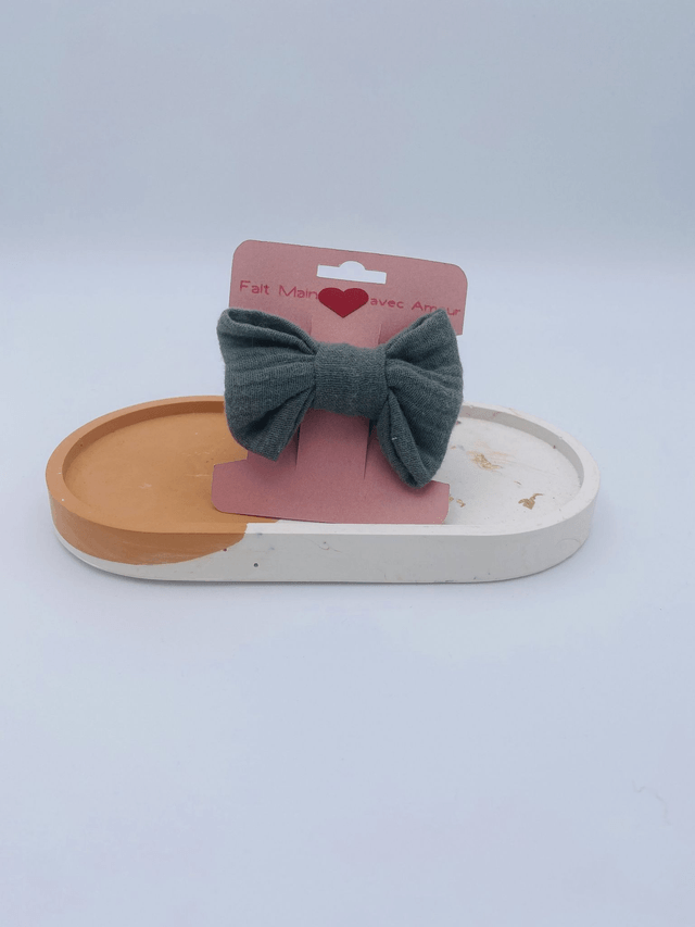 Barrette avec noeud en gaze de coton