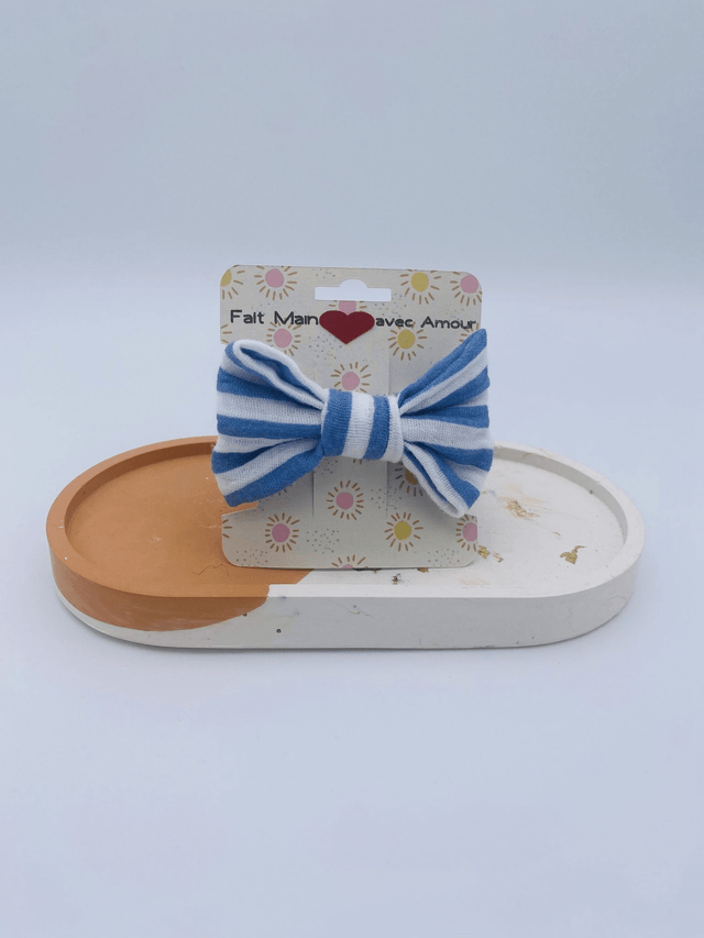 Barrette avec noeud en gaze de coton